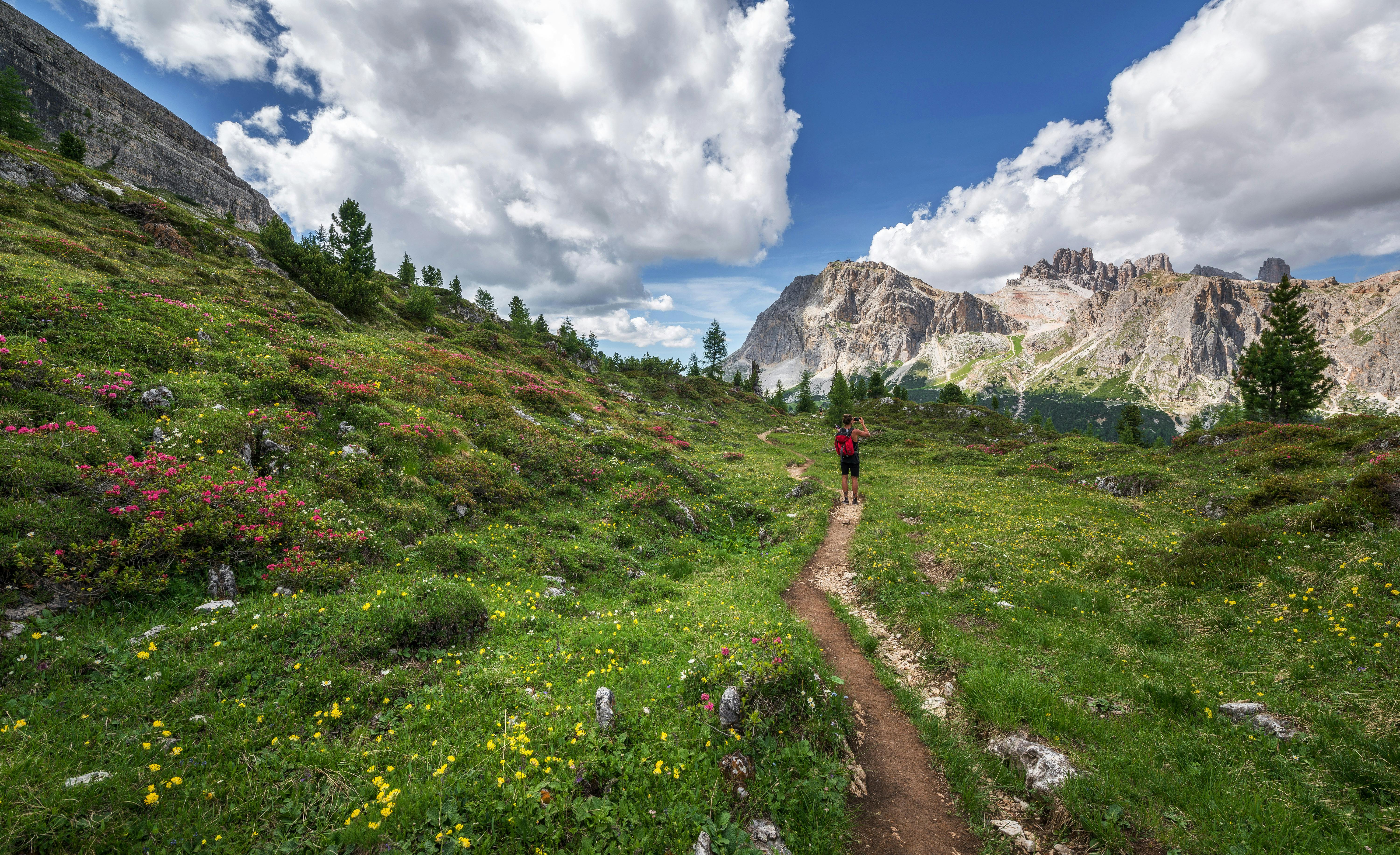 A view of clear alpine lakes in the North American Rocky Mountains